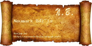 Neumark Béla névjegykártya